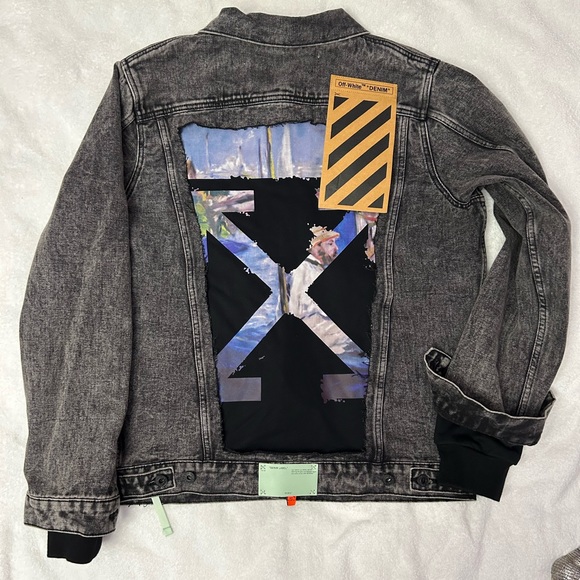 OFF-WHITE C/O VIRGIL ABLOH DENIM JACKET Size Large NWT - Picture 9 of 12